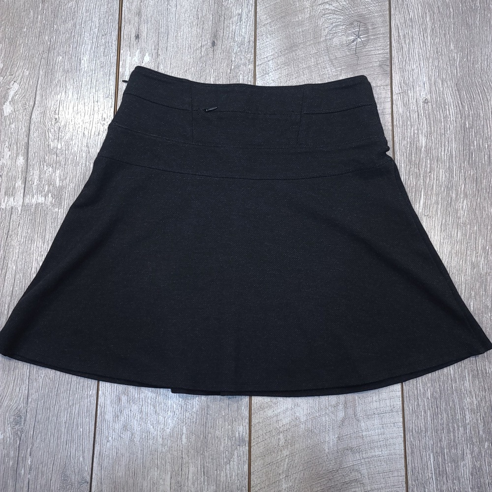 Athleta Skirt Women 4 Black A-Line Mini Performance Hidden Pocket Side Zip